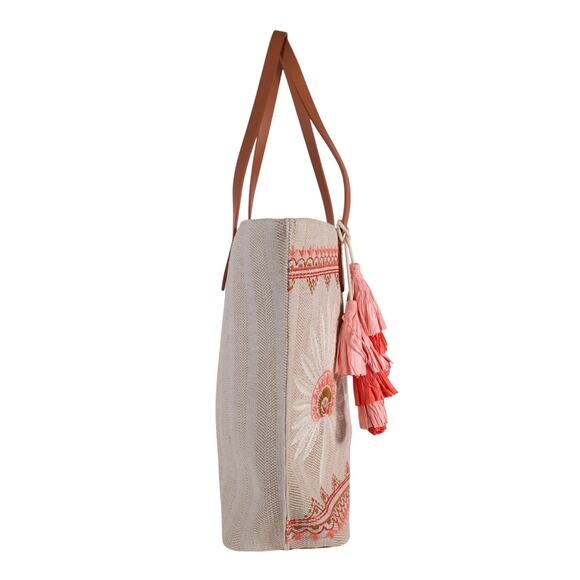 Spartina 449 Embroidered Large Fiesta Tote Bag - Callawassie Palmetto - NWT - Picture 4 of 10